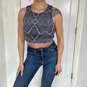 Crop top blue white size S